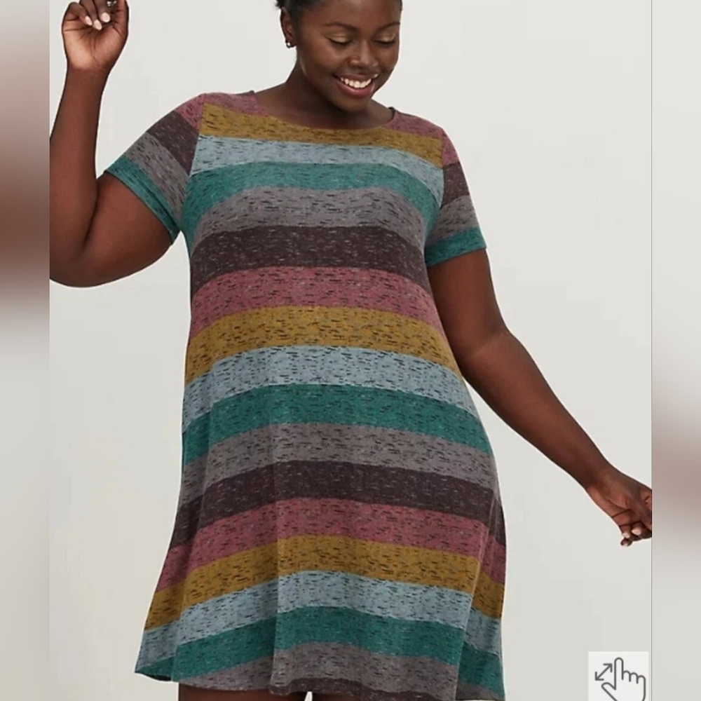 Torrid Colorful Striped Midi Dress
